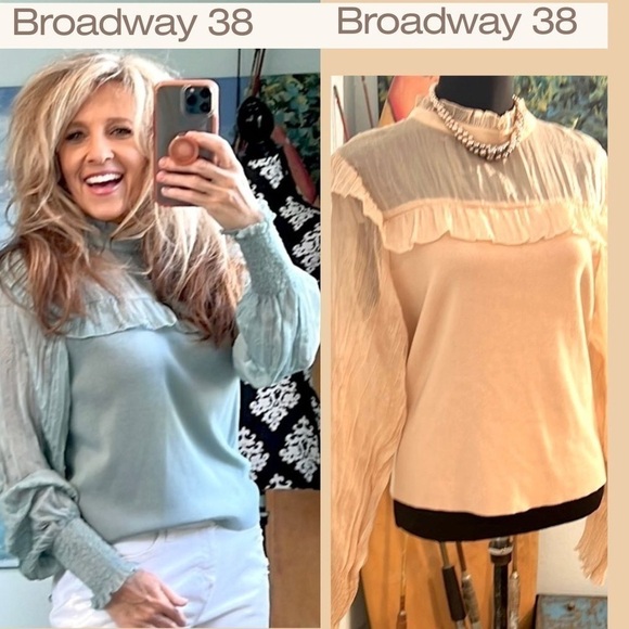 Broadway 38, Fantastic Piece!Barely Peach Knit Blend Blouse,Absolute Stunner,XL - Picture 1 of 12